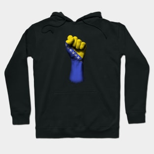 Flag of Bosnia and Herzegovina on a Raised Clenched Fist Hoodie